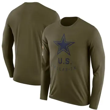 Seth Green Dallas Cowboys Youth Legend Green Salute to Service Sideline  Olive Long Sleeve T-Shirt