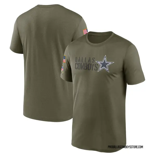 Cooper Rush Dallas Cowboys Men's Legend Olive Salute to Service Sideline  Long Sleeve T-Shirt