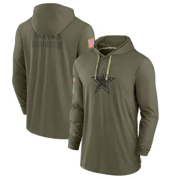 Men's dallas cowboys olive 2018 salute to service sideline therma hot sale performance pullover hoodie