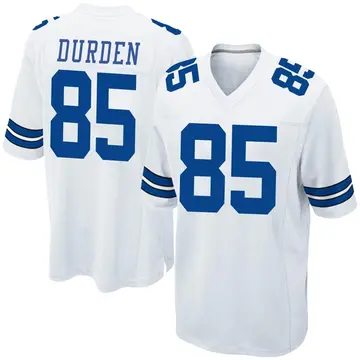 Men's David Durden Dallas Cowboys Game White Jersey