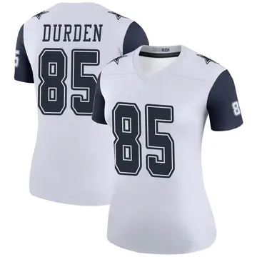 Women's David Durden Dallas Cowboys Legend White Color Rush Jersey