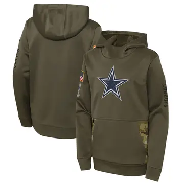 Cowboys 2022 Salute to Service Therma Performance Pullover Player Hood